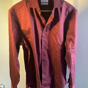 Calvin Klein Men's Burgundy Shirt